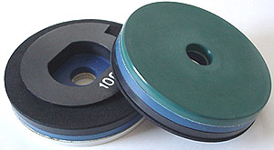 Natural Stone Wheels in 5" (125 mm) Bull Nose Snail-Lock Resin Bond Polishing Disc